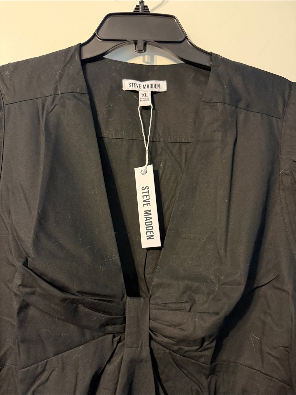 Steve Madden Black Twist-Front Mini Dress - Picture 3 of 3